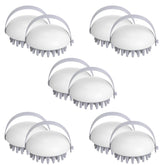 Kuber Industries Hair Massager Brush | Soft Silicone Bristles | Shampoo Brush for Hair Washing | Scalp Massager | Massager Brush For Dandruff | 10 Piece | Pack of 5 | XJWTEU | White